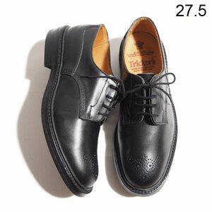 B7052P　▼Tricker's トリッカーズ▼　M6025 メダリオン プレーントゥ ダービーシューズ ブラック 8.5/27.5cm レザーシューズ 黒 rb mks