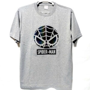 特価/未使用【サイズ=L】MARVEL/SPIDERMAN/マーベル/スパイダーマン/メンズ/半袖/Tシャツ/胸囲=96~104cm/杢gray