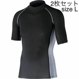 新品　ブラック　L サイズ　2枚セット　半袖ハイネックシャツ　ＪＷ－６２４