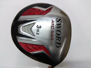 ★FW KATANA GOLF カタナゴルフ SWORD ATC 589-α 16度 3W flex:SR SWORD SPEEDER 589α メンズ右 ヘッドカバー付き ソードATC589α　☆