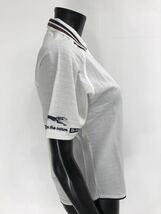 【USED】adabat アダバット 綿 半袖 ポロシャツ ロゴ刺繍 ドッグ 犬 ホワイト 白 レディース 1 ゴルフウェア_画像4