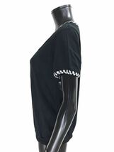 【USED】Munsingwear マンシングウェア 綿 半袖 シャツ ワッペン ドット柄 ブラック 黒 レディース M ゴルフウェア_画像2