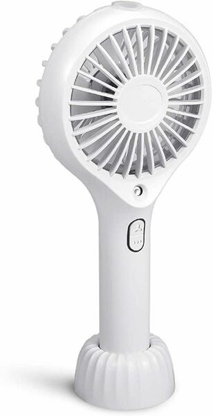 携帯型噴霧扇風機3色LEDライトデスクトップ 加湿機能2000mAh5枚羽根大風量3レベル調整連続スプレー急速冷却(白)
