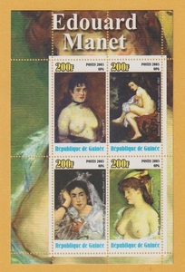 ● 【外国切手・ギニア】 エドゥアール・マネ の作品　切手シート ('03)　未使用