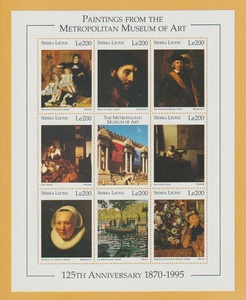 ● 【外国切手・シエラレオネ】 メトロポリタン美術館125年 (4次)　切手シート ('96)　未使用