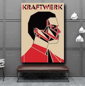 G2567 バウハウス Bauhaus スタイル kraftwerk ミッドセンチュリー モダン キャンバスアートポスター 50×70cm イラスト 海外製 枠なし