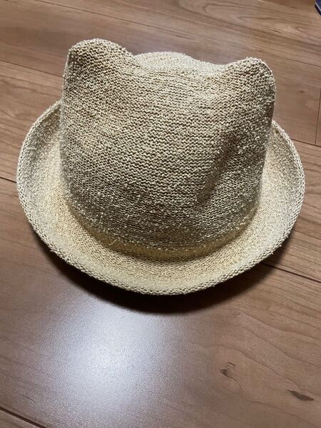 キッズ 幼児 麦藁 帽子 52cm