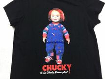 【送料無料】ユニクロ UNIQLO UT チャッキー CHUCKY チャイルドプレイ ホラー映画 半袖Tシャツ カットソー レディース L 黒_画像3