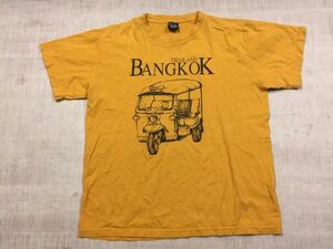 【送料無料】 Neon T-SHIRT タイ Thailandバンコク Bangkok スーベニア お土産 旅行 トゥクトゥク 半袖Tシャツ カットソー メンズ L 黄色