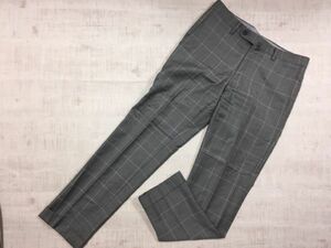 【送料無料】UNIVERSAL LANGUAGE カノニコ Vitale Barberis Canonico グラフチェック 裾ダブル スラックス パンツ ボトムス メンズ S