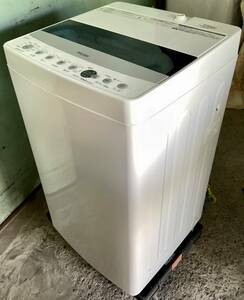 福岡市内送料無料 Haier ハイアール 美品 21年製 4.5kg 小型全自動簡易風乾燥機能付き洗濯機 幅52.6cm JW-C45D 一人暮らし 学生 単身