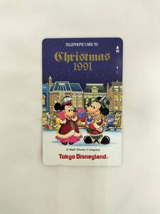 【未使用】 テレホンカード ミッキーマウス ミニーマウス 東京ディズニーランド Disney Christmas 1991 50度数 テレカ 現状品