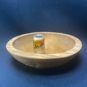 木製刳り貫きこね鉢　飾り道具　茶道具 古民具 手作りこね鉢 古道具