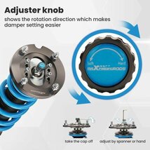 車高調 サスペンション マスタング フォード 全長調整式 フルタップ 24段減衰 Maxpeedingrods ブルー HG_画像2
