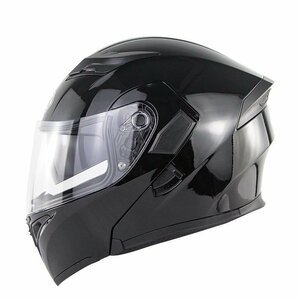 TZX607★バイクヘルメット システムヘルメット ダブルレンズ ヘルメット フリップアップヘルメット 強化シールド S-XXL 黒