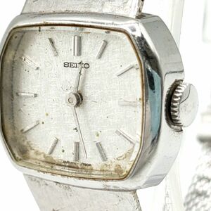 【稼動○】SEIKO セイコー 手巻き 腕時計 シルバー文字盤 スクエア レディース 11-4740 