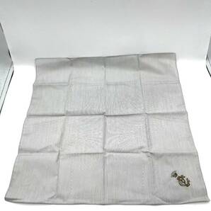 ハンカチ　スカーフ　メンズ　グレー系　ロゴ刺繍　45×45　コットン