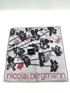 【タグ付き未使用品】Nicolai Bergmann | ニコライ バーグマン　ハンドタオル　花　フラワー　グレー系　28×28