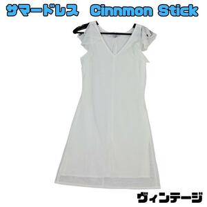 サマードレスドレス　オーガンジー　Cinnamon stic　WHITE S　即決 送料無料 新品未使用