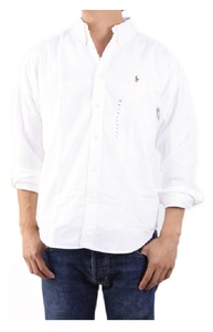 新品 アウトレット 12809 boy's 12 白 polo ralph lauren ポロ ラルフ ローレン ボタンダウン 長袖 シャツ オックスフォード