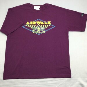 【送料無料】【新品】AIRWALK メンズ半袖Tシャツ（コットン100％）　　M 　 パープル★AWM32251