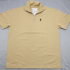 【送料無料】【新品】US.POLO.ASSN レディースハーフジップTシャツ（コットン100％ ゆったりタイプ） フリー(Ｍ～L) 　ペールイエロー★475