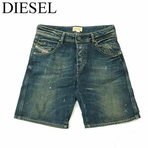 DIESEL ディーゼル 【X‐SLATOR 008SI】 ペイント&USED加工 ストレッチ デニム ショート パンツ ジーンズ Sz.27　レディース　A3B03250_7#P