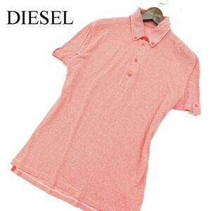 DIESEL ディーゼル 春夏 麻 リネン混★ 細ボーダー 半袖 ポロシャツ Sz.S　メンズ　A3T07860_7#A