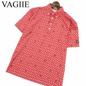 VAGIIE バジエ 春夏 パイナップル★ 総柄 ストレッチ 半袖 ボタンダウン ポロシャツ Sz.46　メンズ 日本製　A3T08204_7#A