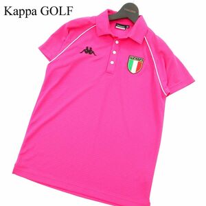 Kappa GOLF カッパ ゴルフ 春夏 ロゴ刺繍★ ITALIA ワッペン 半袖 ストレッチ ボーダー ポロシャツ Sz.M　メンズ　A3T08542_7#A