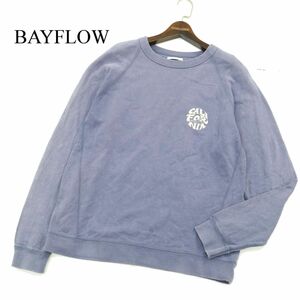 20SS★ BAYFLOW ベイフロー 通年 ウォッシュ加工 スウェット ラグラン トレーナー Sz.3　メンズ　A3T08794_7#I