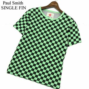 Paul Smith ポールスミス SINGLE FIN シングルフィン 半袖 市松模様 チェッカー★ カットソー Tシャツ Sz.S　メンズ 日本製　A3T08757_7#D