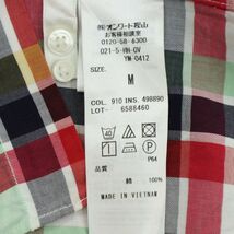 J.PRESS ジェイプレス 春夏 Profilo社製生地★ 半袖 ドビー マルチ チェック シャツ Sz.M　メンズ　A3T08832_7#A_画像7