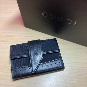 レア　グッチ　キーケース　6連　ブラック　レザー　キャンバス　ブラック　GUCCI シンプル　メンズ　レディース　GG柄　ブランド　大人気