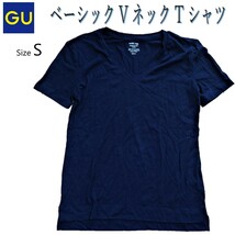 半袖ベーシックVネックTシャツ / Sサイズ【GU / ジーユー】 送料180円_画像1