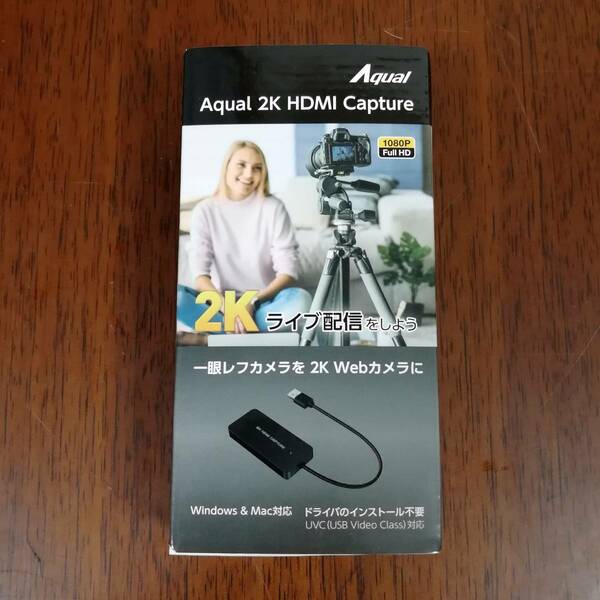 Aqual 2K HDMIキャプチャー L AXK2KHCL | 1080p/60Hz UVC Windows/Mac対応 ドライバ不要 USBバスパワー OBS/Zoom/Skype等対応 [XX#196.1]