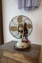 ○芝浦電気 扇風機 4枚羽 稼動品　木製台座付き　古道具のgplus広島2307ｋ_画像8