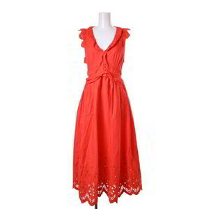  прекрасный товар SELF PORTRAIT хлопок платье One-piece US4 orange собственный порт Ray toKL4BLKA209