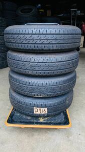 全国送料無料 D916 BRIDGESTONE 155/80r13 79S 中古 鉄ホイール付き ノーマルタイヤ 4本セット 4穴 ハブ径54mm PCD100