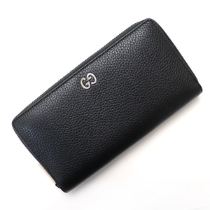 Leather Zip Around Wallet 473928 A7M0N 1000 （Black Leather）