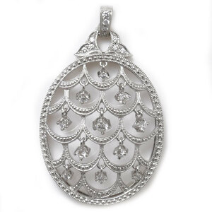 Queen Jewelry クィーンジュエリー Pt950プラチナ ペンダントトップ ダイヤモンド0.64ct 15.4g レディース 中古 美品