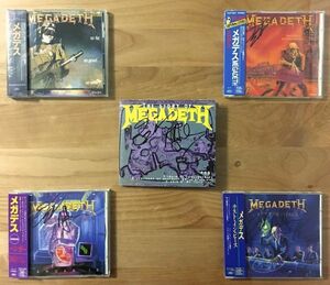 【直筆サイン入り 5CDセット AUTOGRAPH】 メガデス MEGADETH / ソー・ファー・ソー・グッド・ソー・ホワット (国内盤 角丸帯 CP32-5579) 他