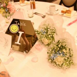 テーブルサイン　テーブルナンバー　ミラー　結婚式アイテム