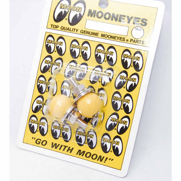 匿名配送 正規品 MOONEYES Eyeball ライセンスボルト AA113MN ムーンアイズ 2個セット アイボール ナンバーボルト 黄色