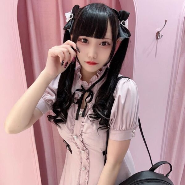 ankrouge スタンドカラーフリルOP