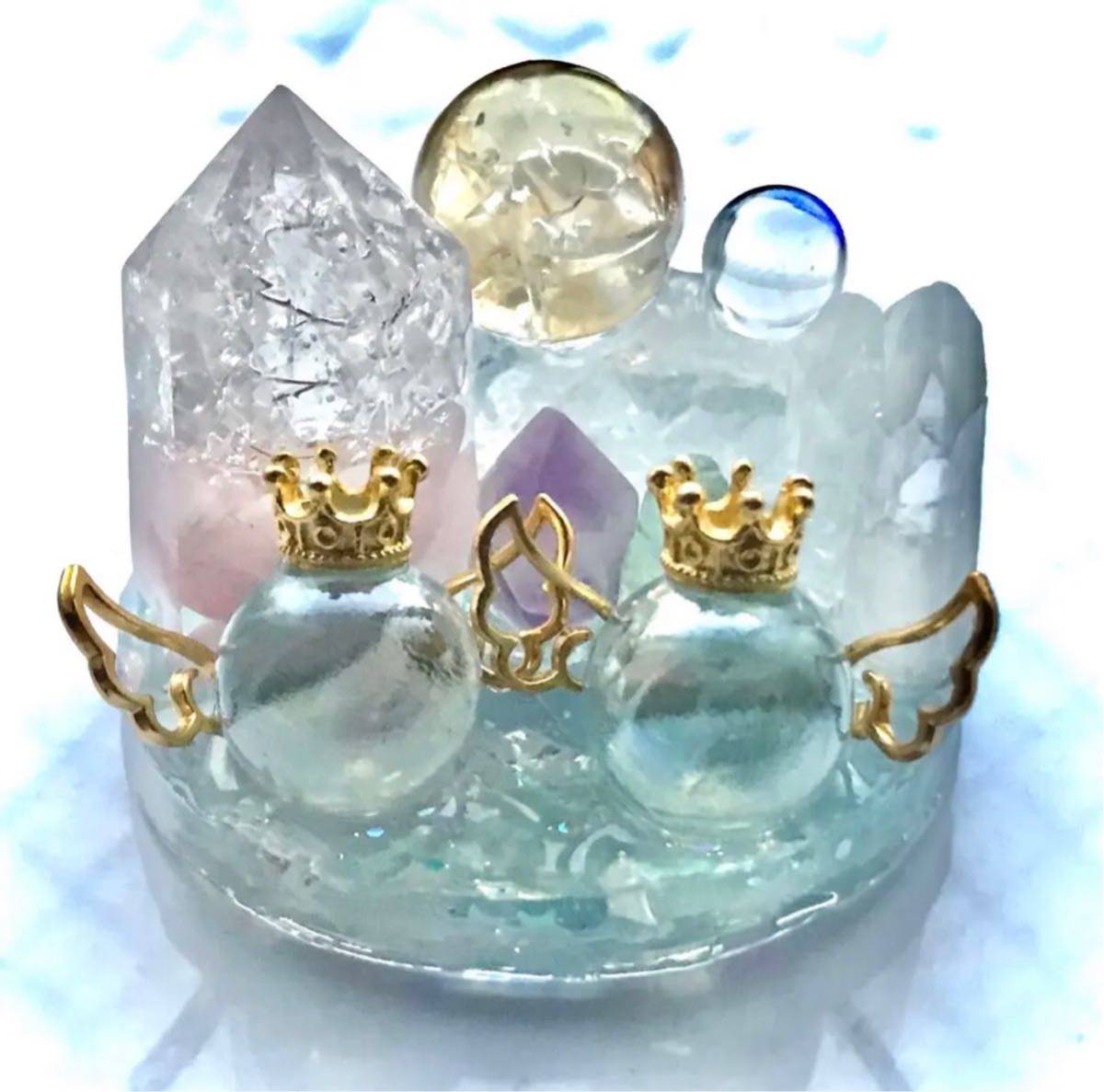 ◇Guérison angélique◇Orgonite◇Aigue-marine◇Quartz rose◇Citrine◇Améthyste◇Fluorite◇Cristal◇, Articles faits à la main, intérieur, marchandises diverses, ornement, objet