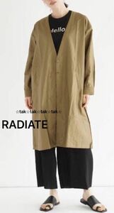 新品タグ付15000円 RADIATE ノーカラーミリタリーロングジャケット　アウター　コート