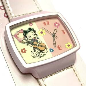【レトロ・希少ビンテージ、新品未使用】当時物デッドストック ベティちゃん ベティ・ブープ キャラクター アナログ腕時計 ピンク