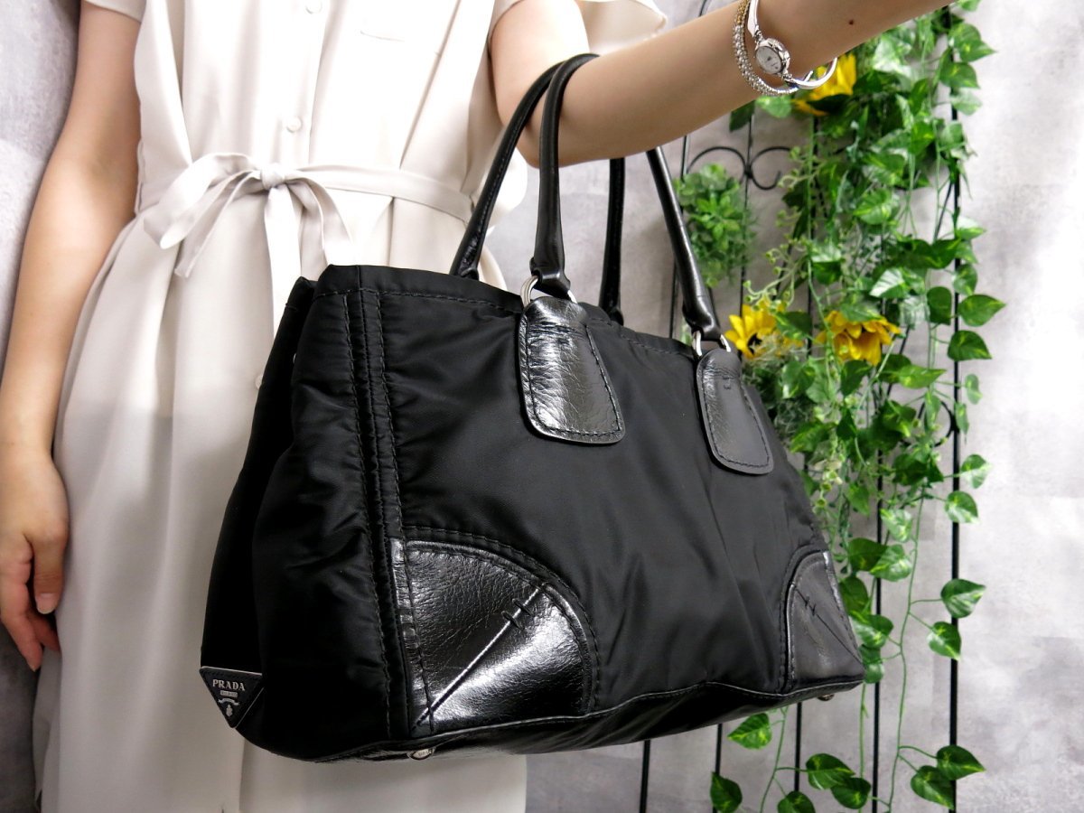 ○超美品○PRADA プラダ○メンズ○ポコノ ナイロン カーフ レザー 本革