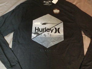 USA buy popular Surf series brand Harley [Hurley] coastal area line print entering long sleeve T-shirt US M size black 